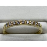 Ladies 18ct Yellow Gold Diamond half eternity ring, comprising of 9 round brilliant cut diamonds,