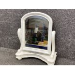 Modern painted white dressing table mirror