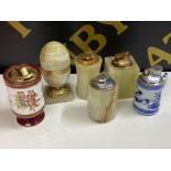 Total of 6x table lighters includes Italian, Dutch blue & white and Onyx lighters