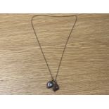 Silver heart locket and ladybird pendant and necklace