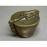 Antique brass apothecary nesting cup & weights