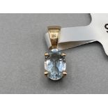 9ct gold and aquamarine pendant by Gemporia .29g gross approx with COA