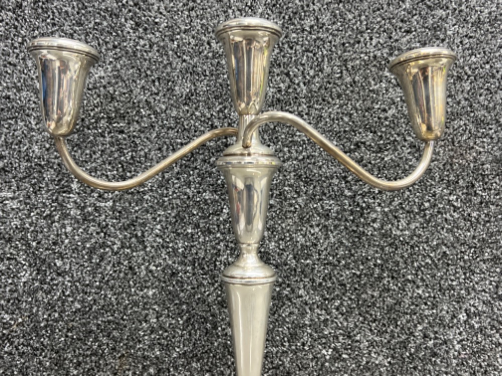 Sterling silver 3 way Candelabra (gross 968.9g) - Bild 3 aus 4