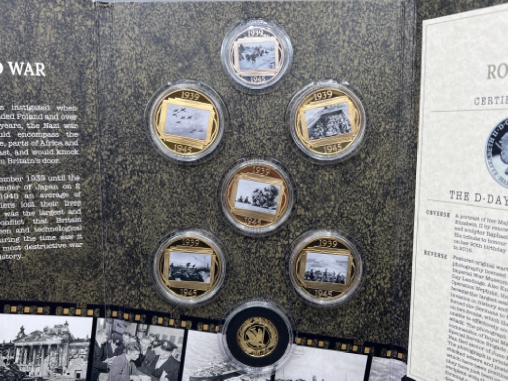 The road to victory Crown coin collection 1939-1945. Silver and 9ct coin set complete and - Image 3 of 5