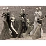 6x large contemporary figural figures of dancing couples