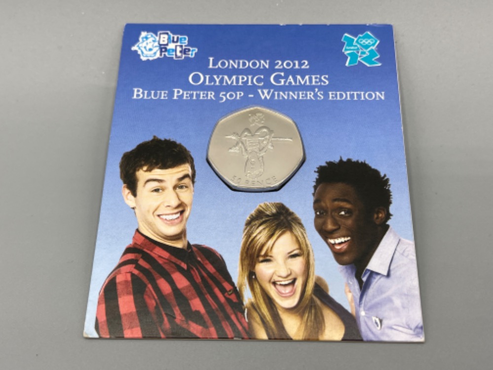 Rare The Royal mint 2009 50p Olympic coin. London 2012 Olympic Games Blue Peter winners edition.