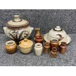 Miscellaneous pottery items including cheese dish