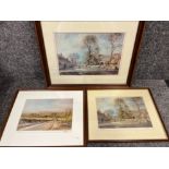 W. Holmes signed prints x3 Corbridge and Cheriots