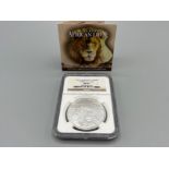 2015 Burundi African Lion silver $500 1oz coin. Graded and sealed by NGC