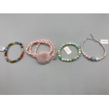 Four gemstone bracelets to include opal by Gemporia with COAs