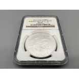 2015 Tokelau Mokoha great white shark silver $5 1oz coin. Graded and sealed by NGC