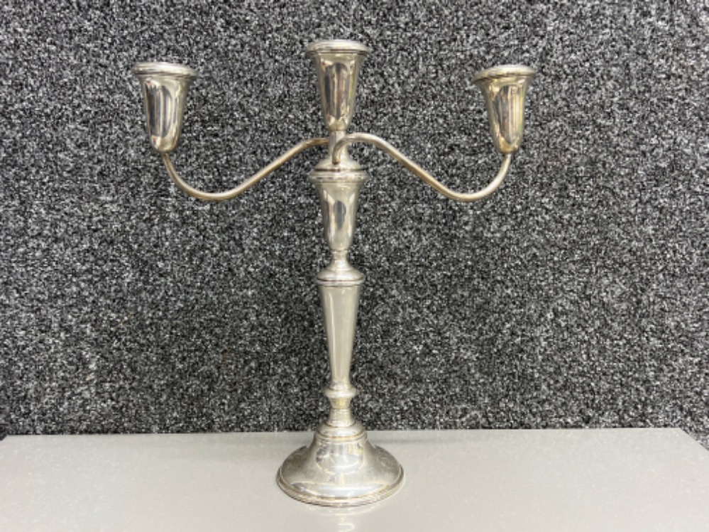 Sterling silver 3 way Candelabra (gross 968.9g)