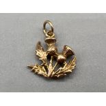 9ct gold thistle charm. 1.4g