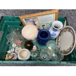 Box miscellaneous items including glasses and vases