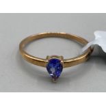 9ct gold and tanzanite ring by Gemporia size T 1/2 1.5g gross with COA