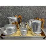 Picquot ware tea and coffee service with tray.