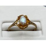 Ladies 9ct Yellow Gold pearl ring, 1.6grm size P