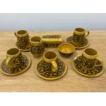 Total of 13 pieces of 1970s Brixham Pottery Devon in olive green pattern