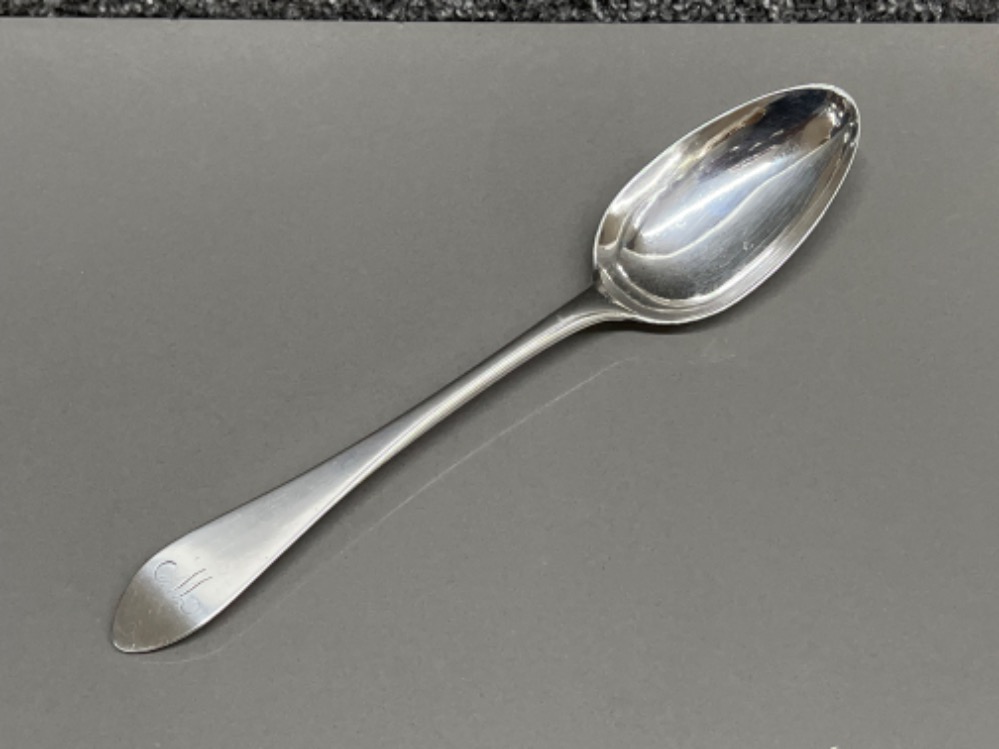 Hallmarked 1784 silver large spoon. (60.2g)