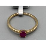 9ct gold and ruby ring by Gemporia size P 1.6g gross with COA and slip