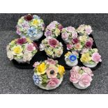 Large collection of Porcelain flower posies including 2 Royal Doulton