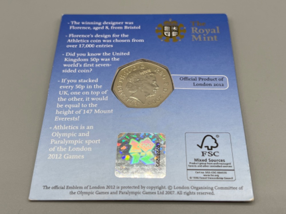 Rare The Royal mint 2009 50p Olympic coin. London 2012 Olympic Games Blue Peter winners edition. - Bild 3 aus 3