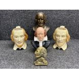 Shakespeare Toby jugs, Shakespeare busts and brass figure