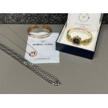 Warren James heart pendant and chain a long with ladies watch and other dress jewellery