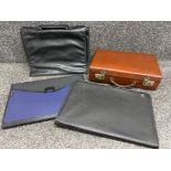 3 carry folders and brown small case