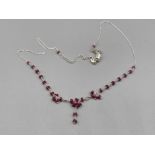 Silver and ruby bead necklace by Gemporia 7.9g gross with COA and slip