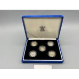 Uk silver proof £1 coins with certificates dates 2003,2004,2005,2006 and 2007 in presentation case