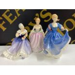 3 Royal Doulton lady figures includes HN3097 Happy Anniversary, HN2465 Elizabeth & HN3264 Alison, (
