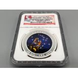 2015 Canada silver $25 Star charts - The quest colourised early release coin. Graded and sealed by