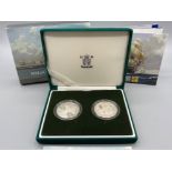 2005 Horatio Nelson Battle of Trafalgar Piedfort £5 Silver Proof 2 Coin Set Box And certificate of