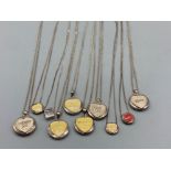 10x assorted pendant with chain, 94.2g