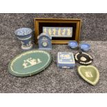 Wedgwood jasperware (9) includes clock wall plaques