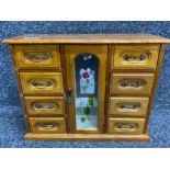 Wooden jewellery box in the style of a mirror door 8 door chest