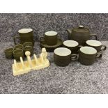 Part Denby tea service and Lurpak toast rack