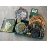 Miscellaneous items including metalware and framed pictures