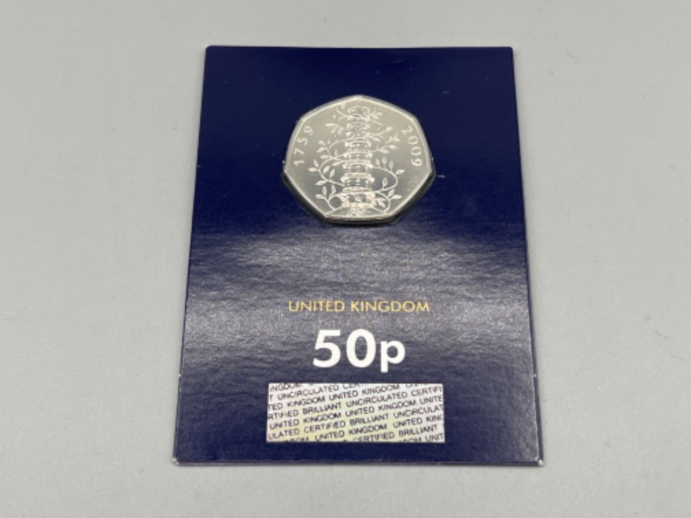 2019 Kew Gardens 50p piece sealed in Change checker card