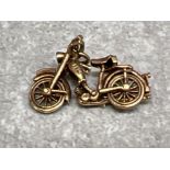 9ct gold motorbike charm. 3.5g