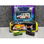 Corgi die cast vehicles including 1005 police Land Rover, 405 Chevrolet superior 61 ambulance plus 2