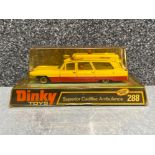 Dinky toys die cast Superior Cadillac Ambulance 288. In original box