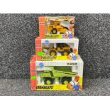 JOAL compact die cast vehicles. Ref 152 tip truck, ref 282 forest tractor and ref 221 steam roller