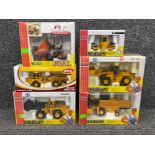 JOAL compact and metal die cast toy plant vehicles. Including JCB, Volvo and CAT all in original