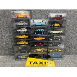 Del Mundo Taxis Spanish die cast vehicles. Taxi models 1 - 20 accompanied with collectors magazines.