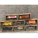 Eight French 1/43 scale die cast lorries and trucks