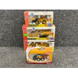JOAL compact die cast vehicles. Includes ref 163, 219, 269 and a scat loader. All in original boxes