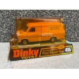 Dinky toys die cast Ford transit van (motorway services)416 in original box.