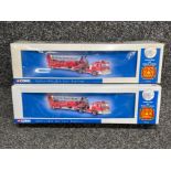 2 x Corgi Limited edition 1:50 die cast scale models of a Mack CF Aerial ladder. Part of the Fire